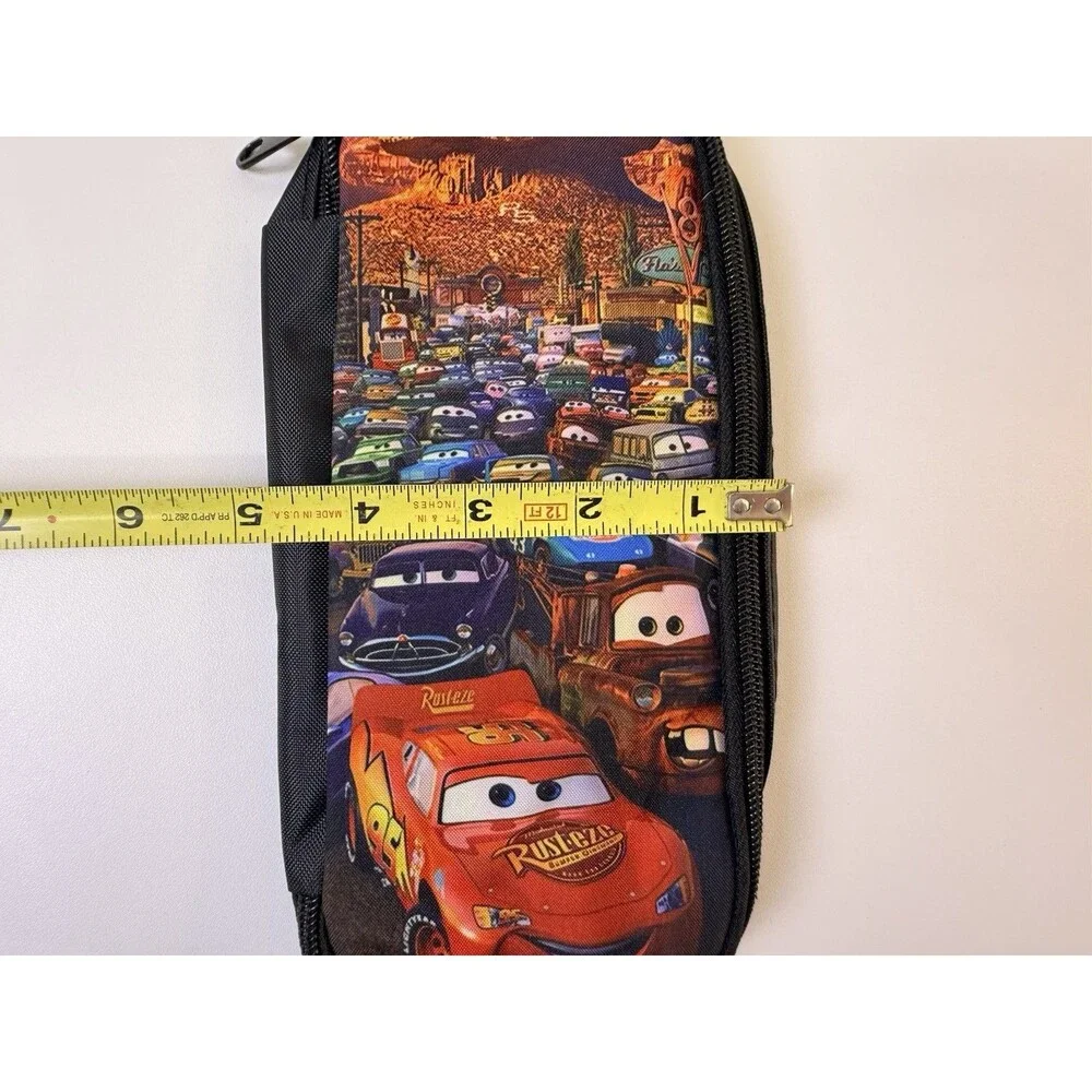 Stationery School Pencil Case Bag Disney Cars Lighting McQueen Black Zip Pouch